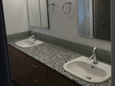 Finished remodeled bathroom vanity
