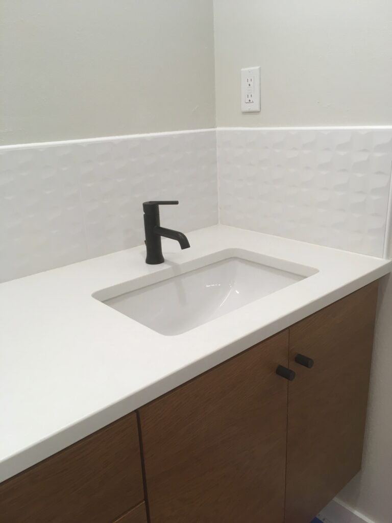 Portland FIR Program floating vanity Finished FIR Bathroom Remodel