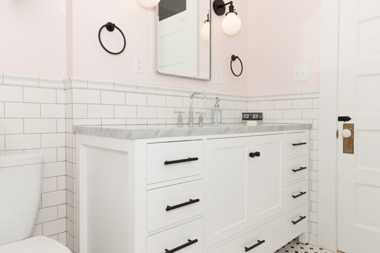 NE Portland bathroom remodel vanity and mirror